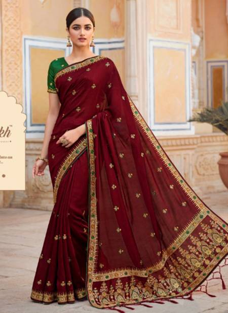 Maroon Colour Ruby Vol 1 New Latest Designer Festive Wear Silk Saree Collection 2308